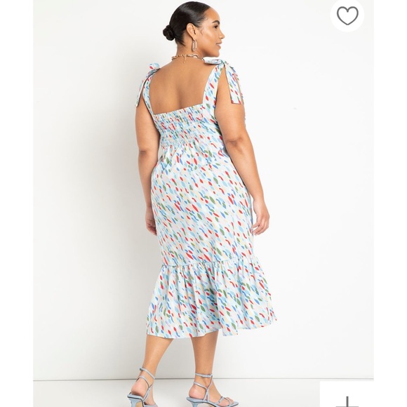 Eloquii Tie Shoulder Structured Dress Colorful size 18 NWT - Picture 10 of 14